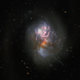 Dust covers the center of the galaxy as seen by Hubble.